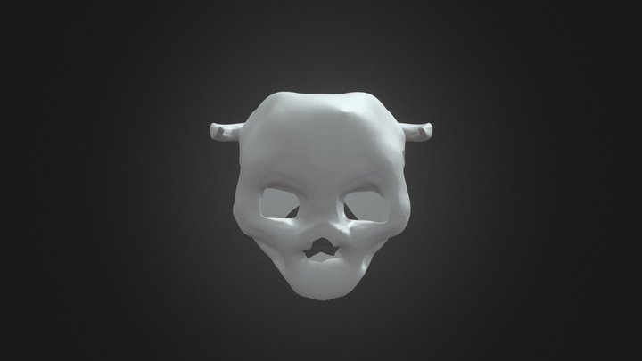Cráneo con cuernos 3D Model
