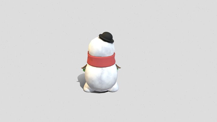 Pudgy Snowman 3D Model