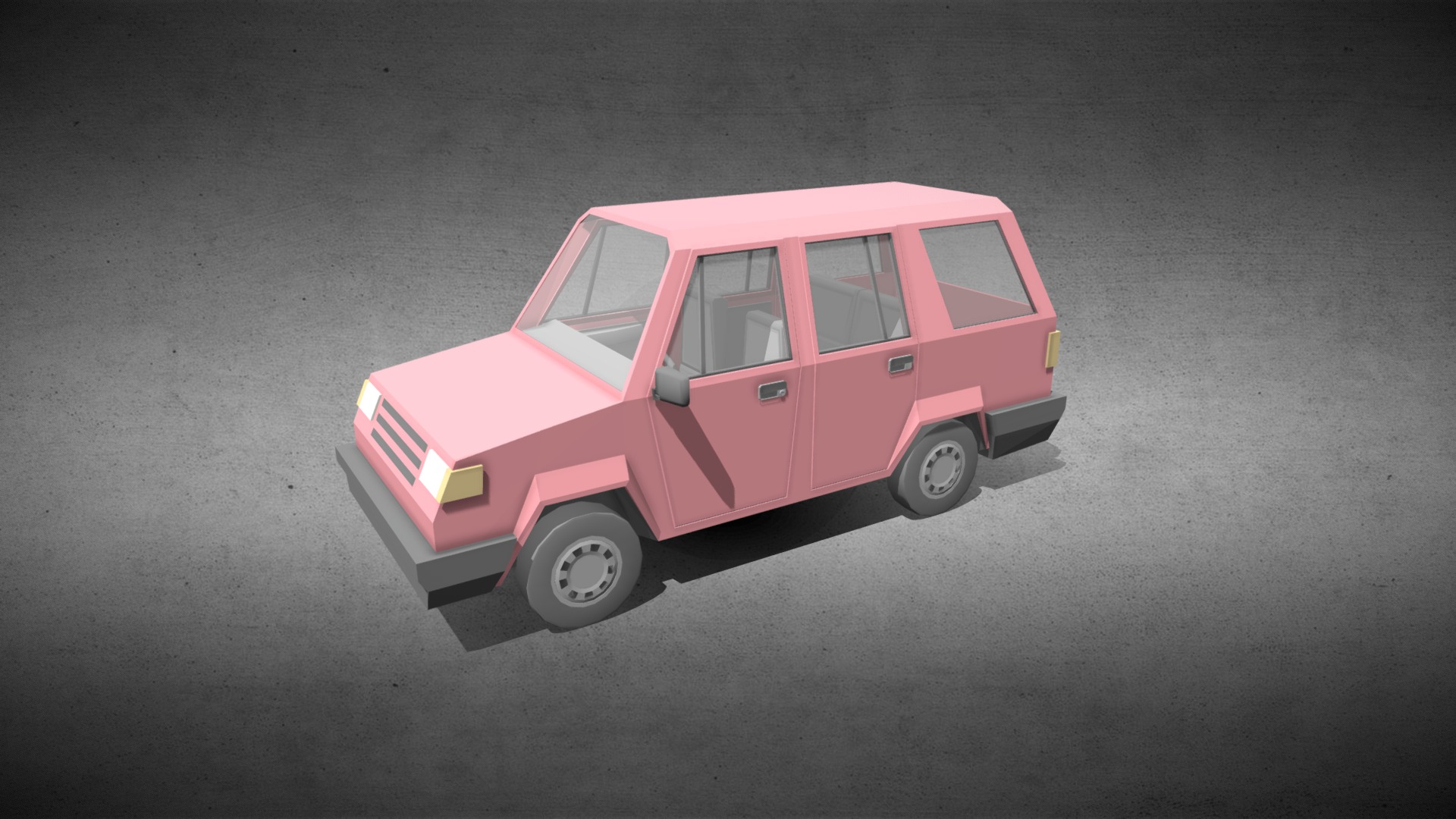 3D model Low-Poly Wagon car - This is a 3D model of the Low-Poly Wagon car. The 3D model is about a small pink car.