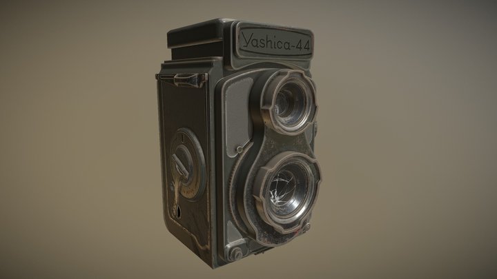 Old Camera Yashica 44 3D Model