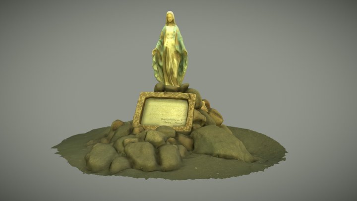 Statue of the Virgin Mary from Hańcza lake. 3D Model