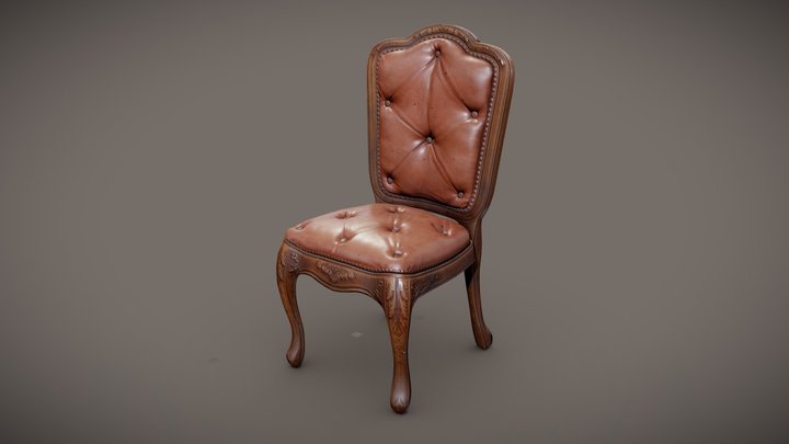 Ornate chair - Game model 3D Model