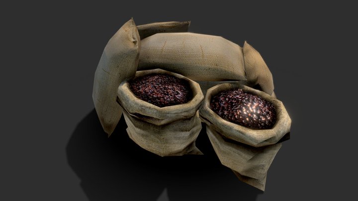 Coffee Sack Group Asset 3D Model