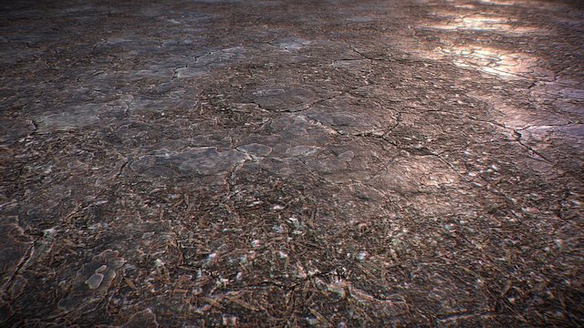 Dry Rocky Ground Substance 3D Model