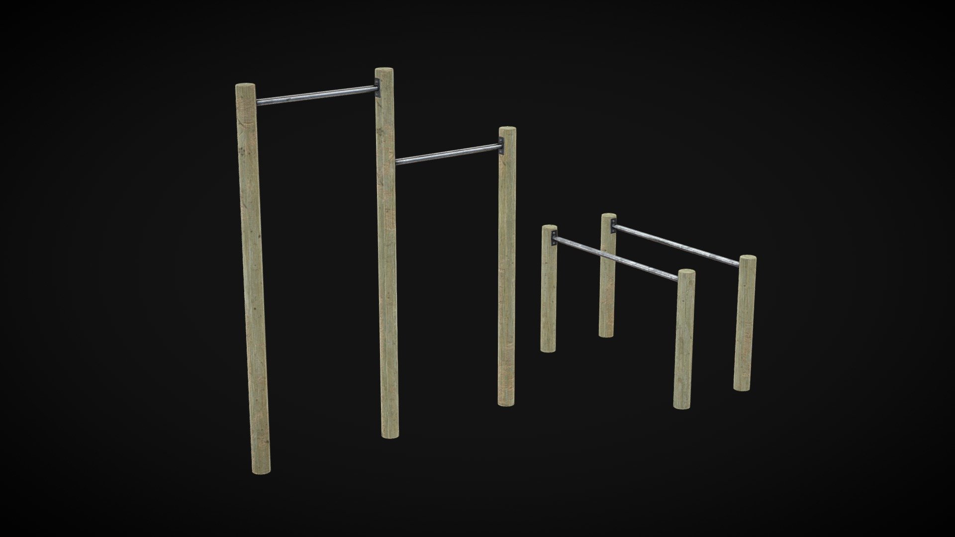 Outdoor gymnastics pullup bar Download Free 3D model by draakon_4d