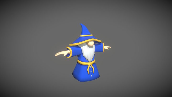 Cartoon Wizard 3D Model