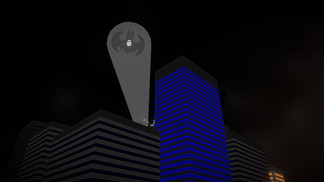 Batwing Under City 3D Model