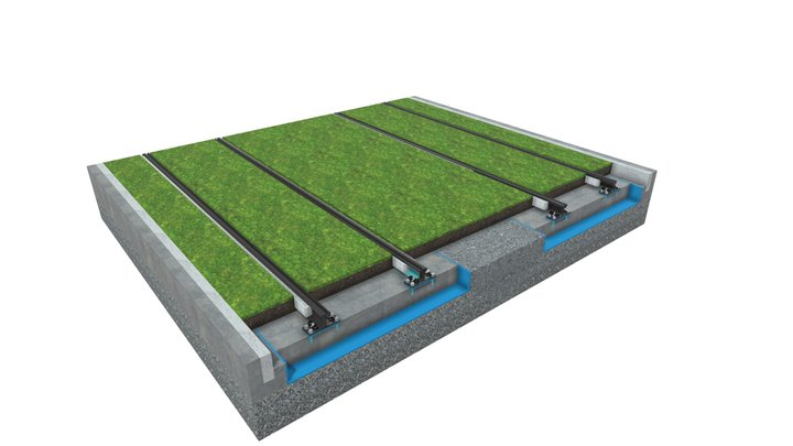 Tor zielony-podlew punktowy TINES® Polyrail 3D Model