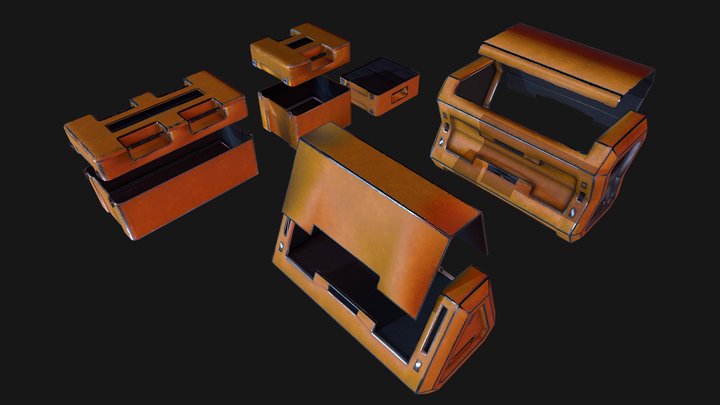 Crates Sketch Fab 3D Model