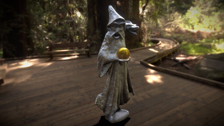 Pewter Wizard Figurine 3D Model