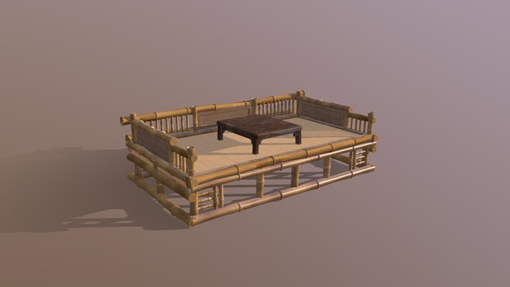 bamboo bed - 竹榻 3D Model