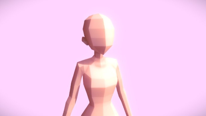 Low Poly Anime Girl 3D Model