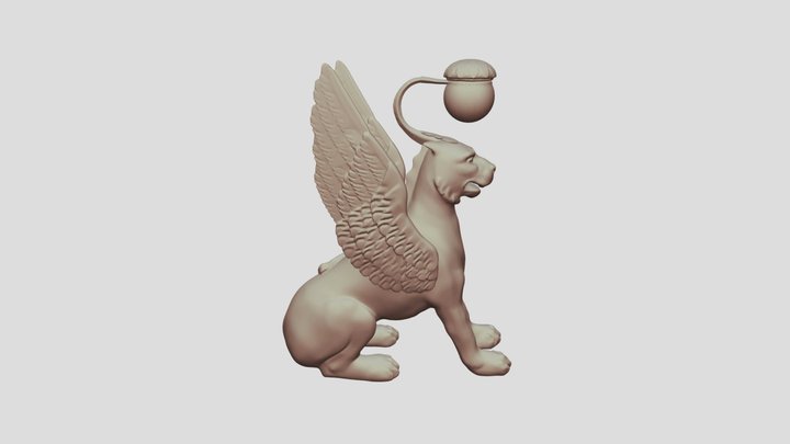 Winged Lion For Art 3D Model