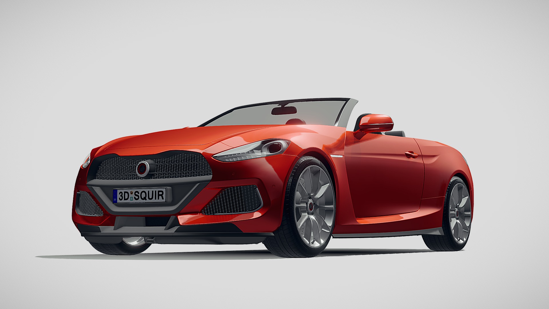 3D model Generic Convertible 2019 - This is a 3D model of the Generic Convertible 2019. The 3D model is about a red sports car.