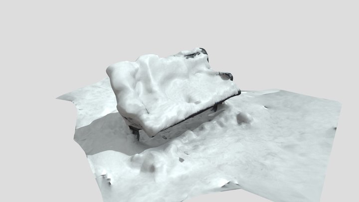 Snowy Park Bench 3D Model