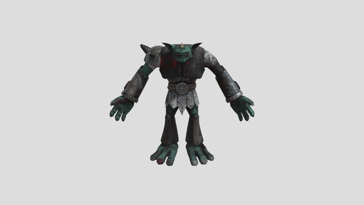 Mid poly Cartoon Ork 3D Model