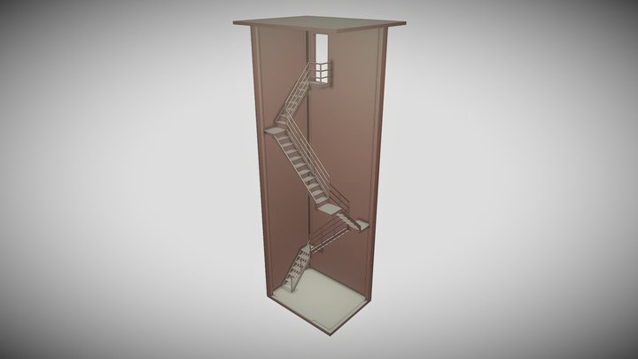 Escada Metálica - Acesso Túnel dos Silos 3D Model
