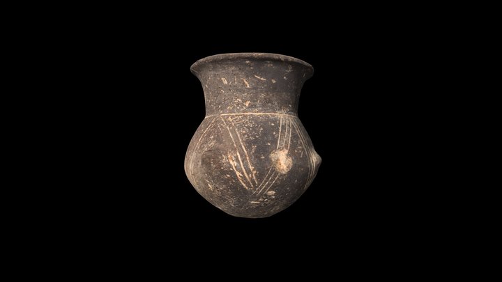 Black glazed pointed vessel 3D Model