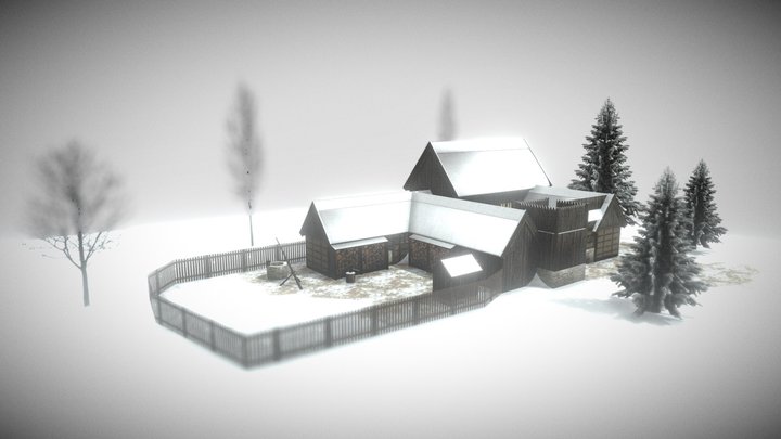 Medieval cottage in the snow – Modello 3D gratuito STL