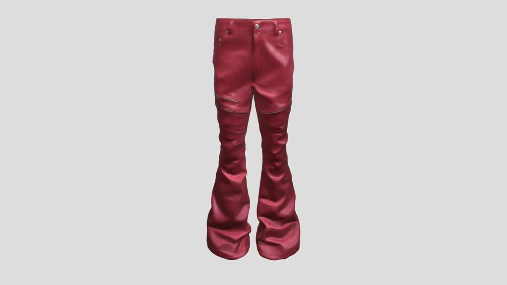 leather y2k low poly pants game ready