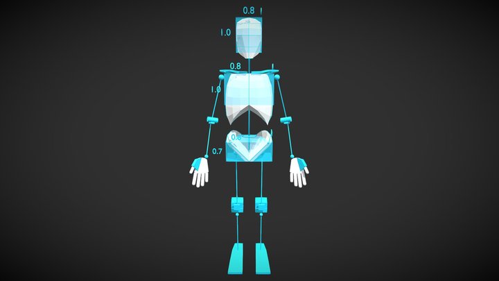 Simplifed Male Skeleton For Artists 3D Model