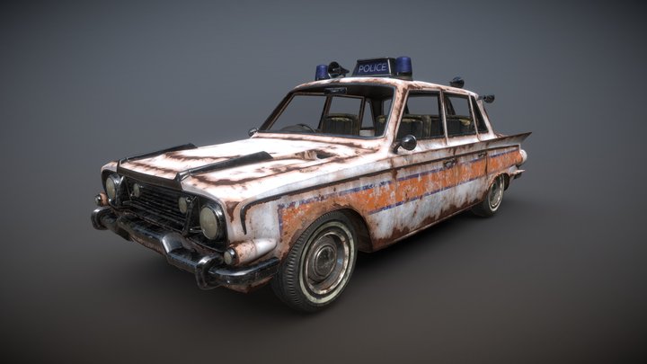 P90, rusted - Atom Punk British police car 3D Model