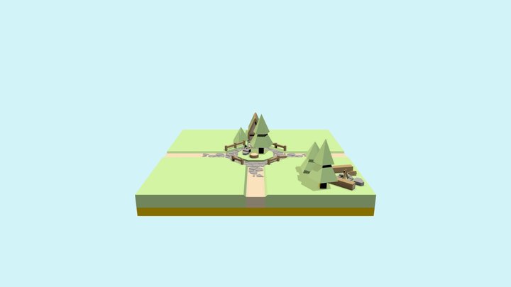 Low poly intersection 3D Model