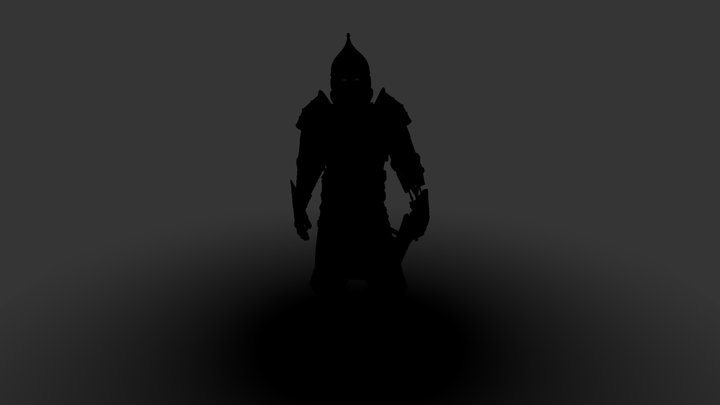 Knight in riveted and sewn-on armor 3D Model