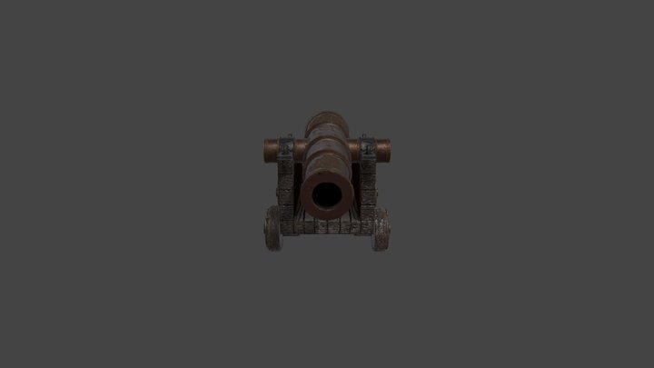 Textured Cannon 3D Model