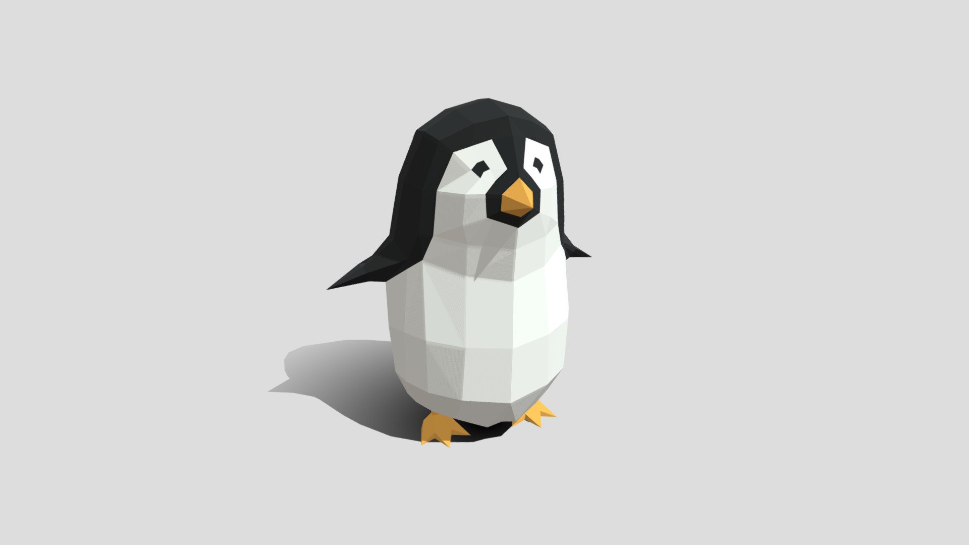 Lowpoly origami penguin