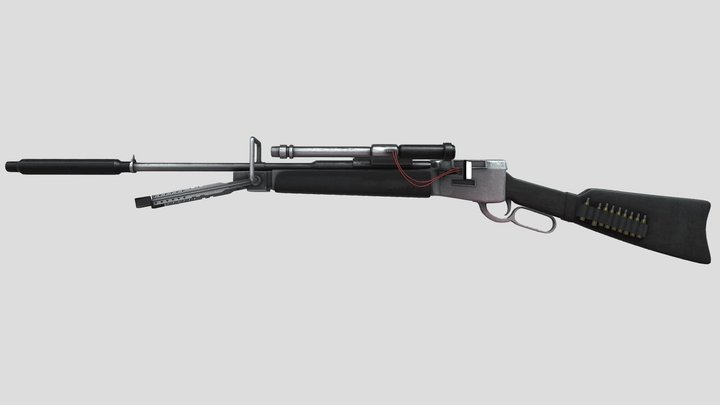 Precision rifle Winchester inspired 3D Model