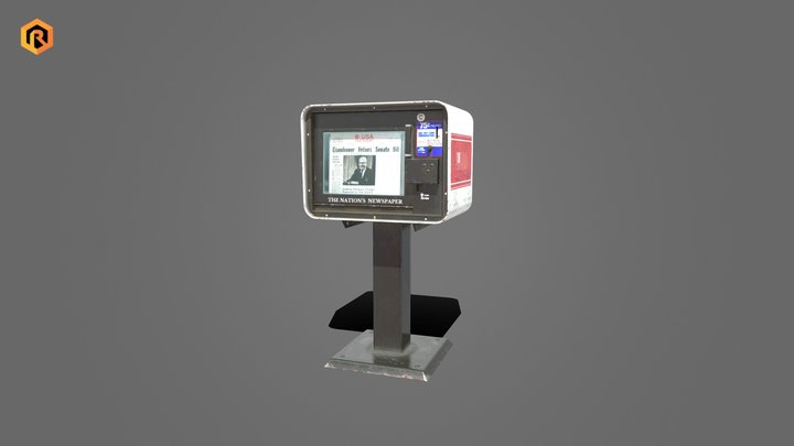 Newspaper Vending Machine 3D Model