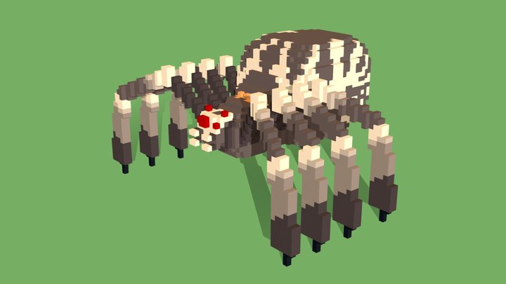 Giant Spider Voxelart 3D Model