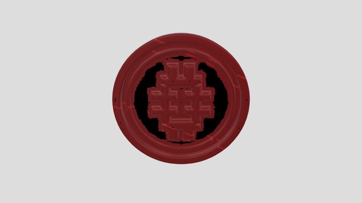 red coin with hashtag symbol 3D Model