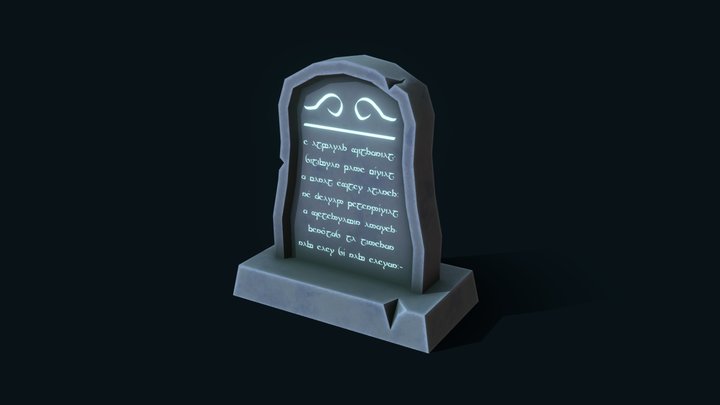 Stylized Grave Stone 3D Model