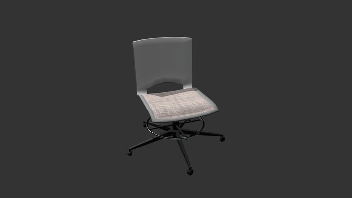 Chair with the footrest 3D Model