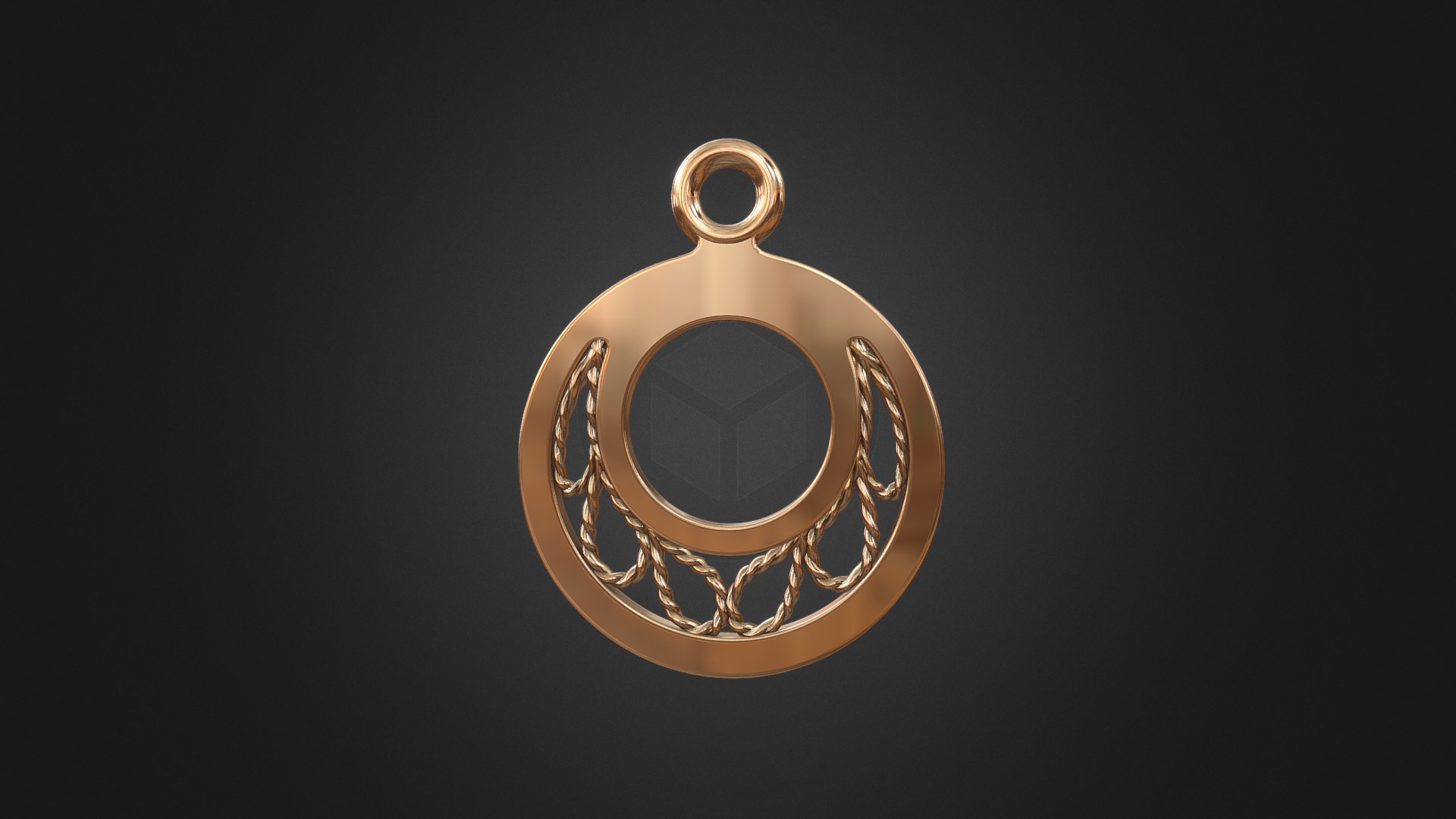 3D model 924 – Pendant - This is a 3D model of the 924 - Pendant. The 3D model is about a gold and silver ring.