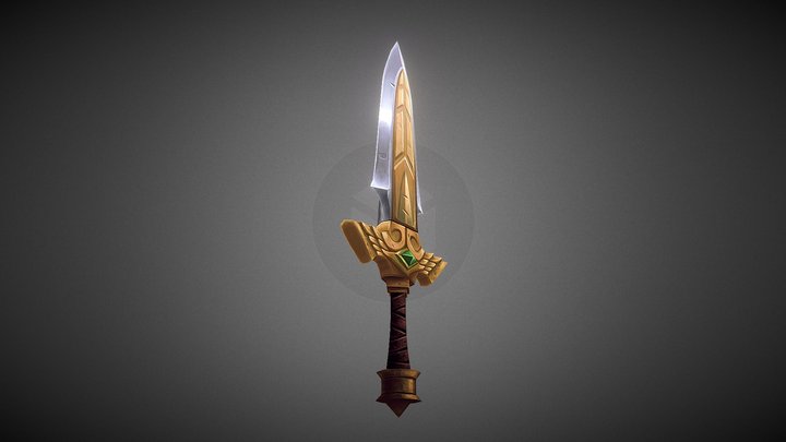Stylized Dagger-HandPainted 3D Model