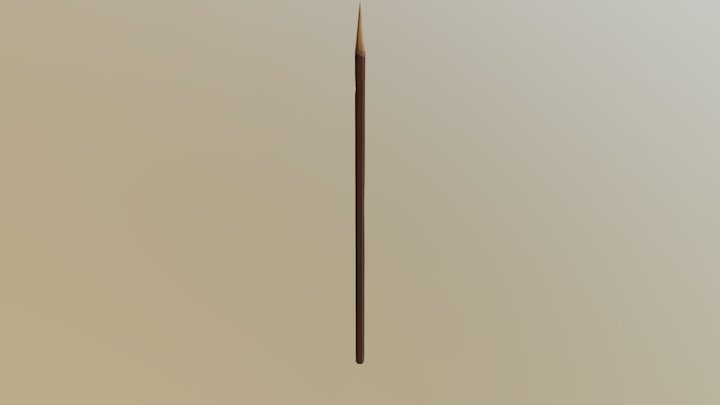 Short Wooden Spear 3D Model