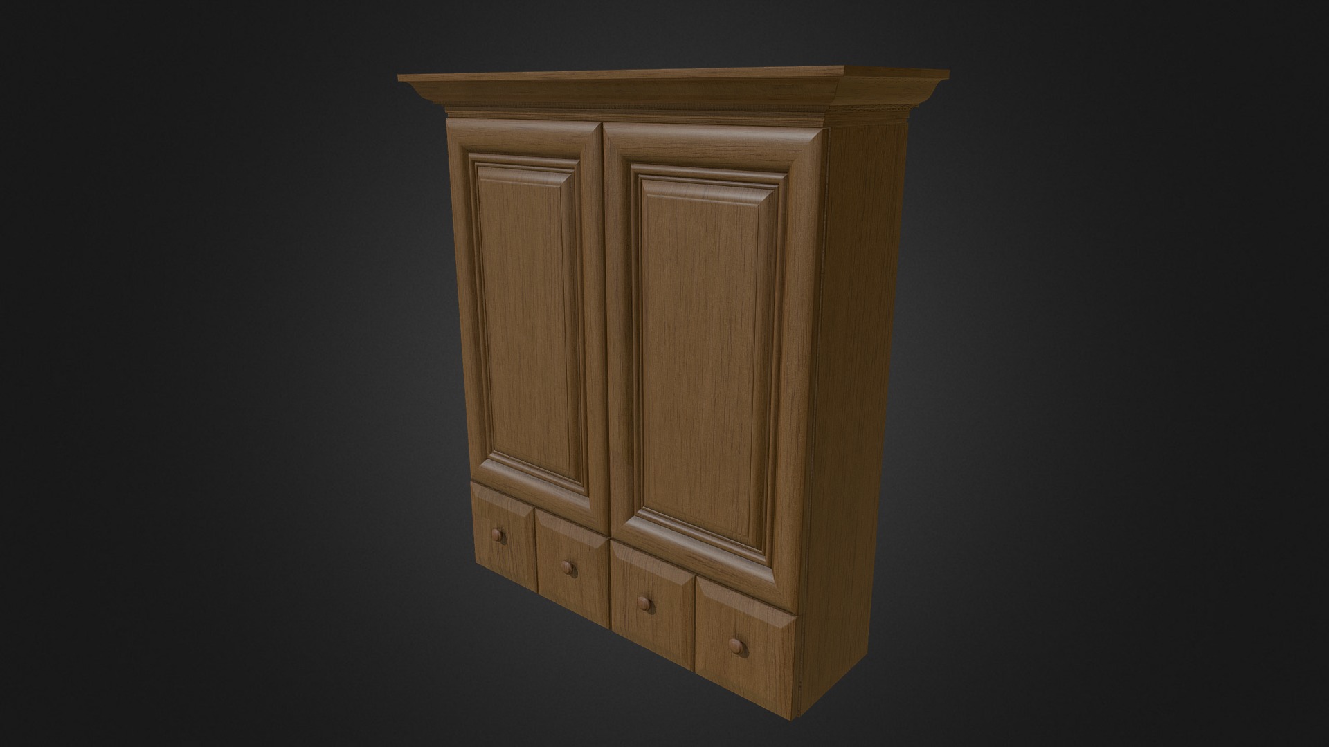 3D model Cabinet - This is a 3D model of the Cabinet. The 3D model is about a wooden cabinet with a door.