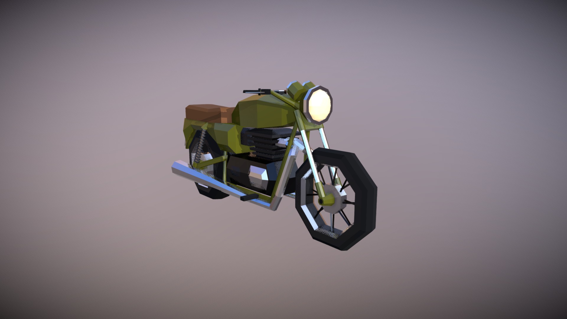 3D model Low Poly Motorcycle - This is a 3D model of the Low Poly Motorcycle. The 3D model is about a toy car with lights.