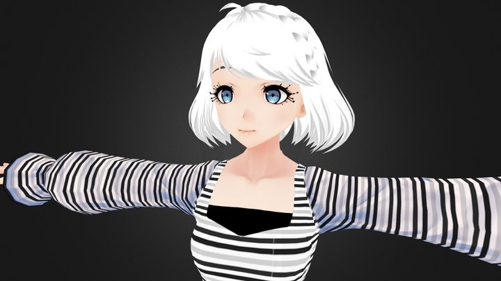 3D Anime Character Girl for Blender 22 3D Model