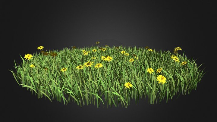 Grass with Sow-thistles 3D Model 3D Model