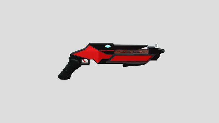 low ploy Gun 3D Model