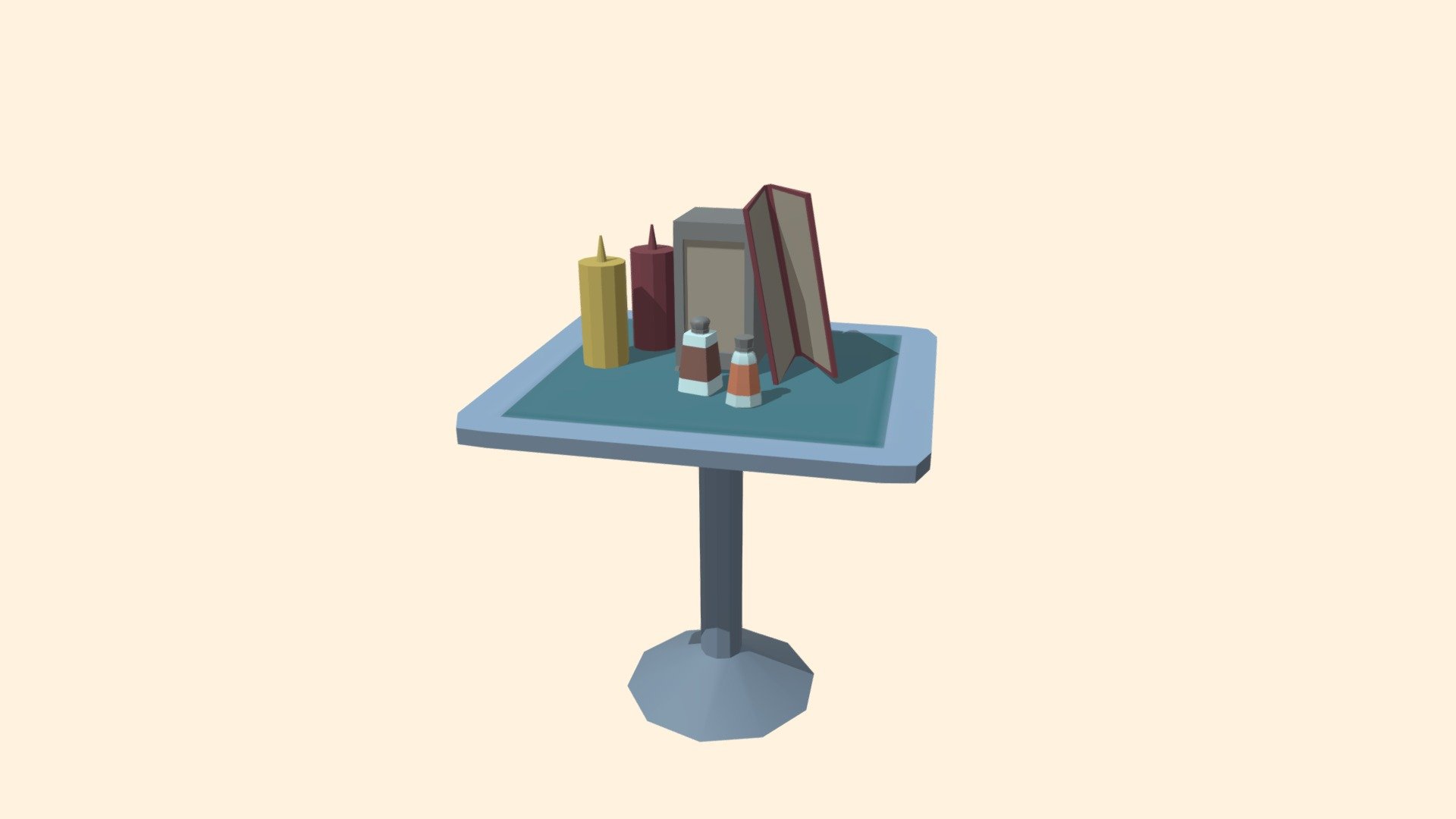 Conjunto Mesa Lanchonete Lowpoly