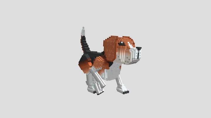 Beagle - Dog from voxels 3D Model