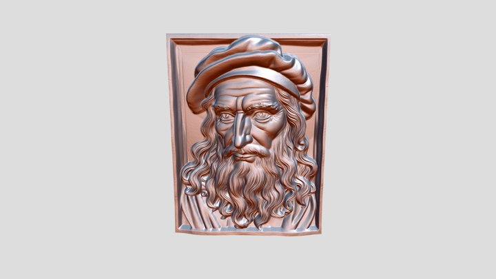 A Relief of Leonardo Da Vinci 3D Model