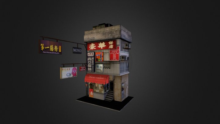 Hongkong Shophouse 3D Model