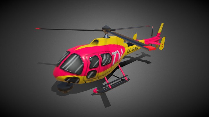 Low-poly Helicopter 3D Model