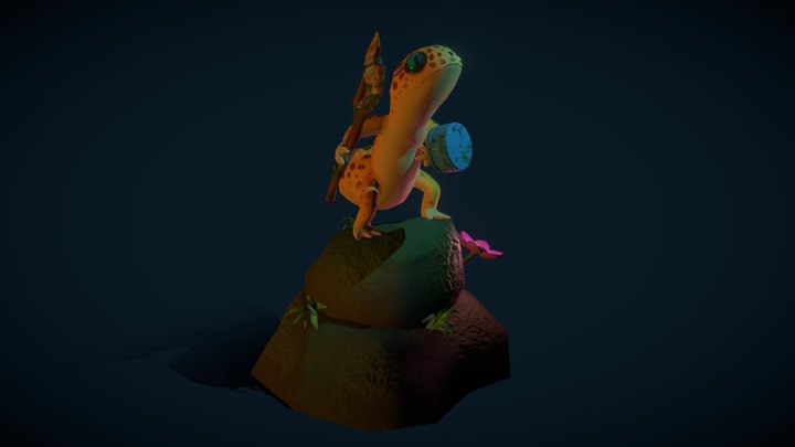 Warrior Gecko 3D Model